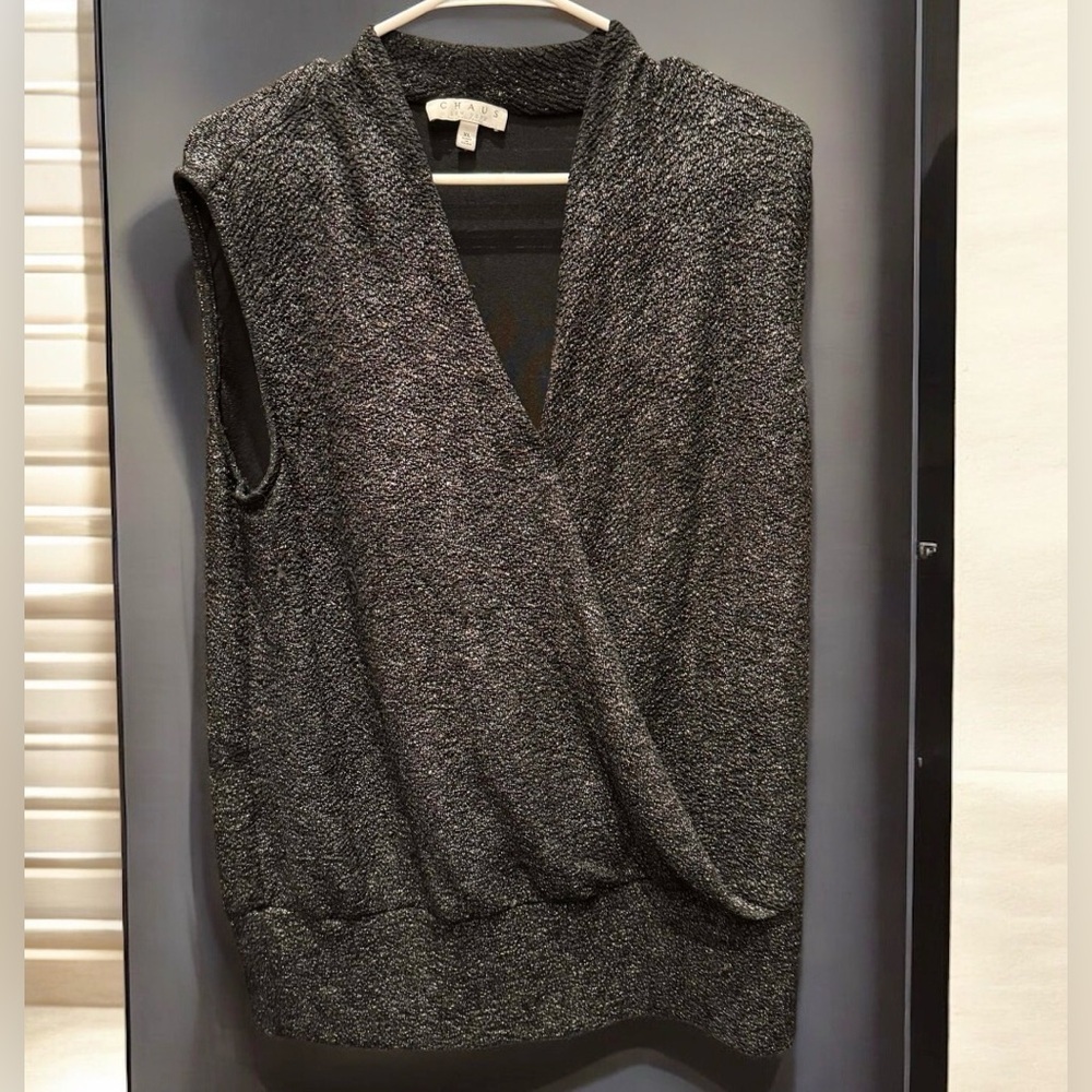Chaus Charcoal V-Neck Sweater XL